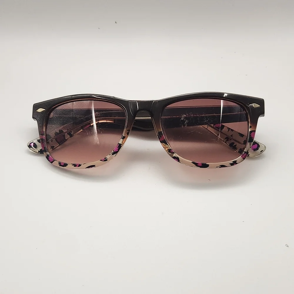 Betsy Johnson Brown Leopard Accent Sunglasses